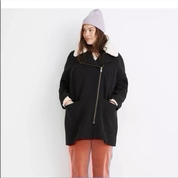 Madewell Eldridge Zip‎ Coat in Insuluxe Fabric Black XXS - Picture 5 of 6